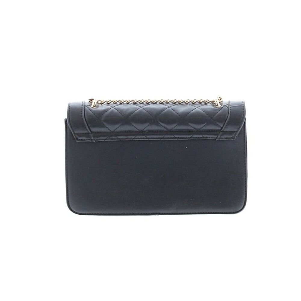Badgley Mischka Vegan Leather Black Crossbody Purse Gold Chain Studded Punk - Picture 2 of 7